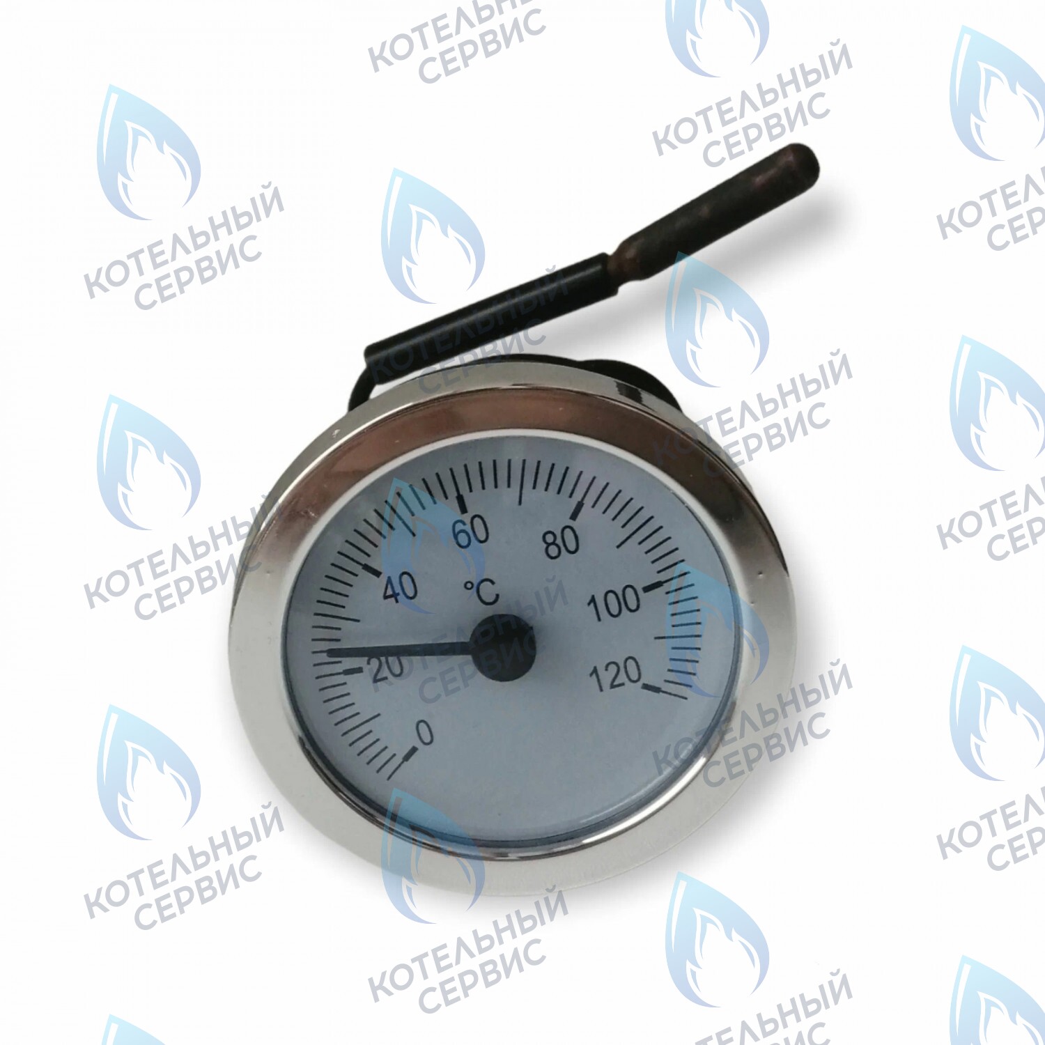 ST002 Термометр капиллярный (круглый хромированное кольцо) Ø52мм,  L=550мм, 0-120С в Москве