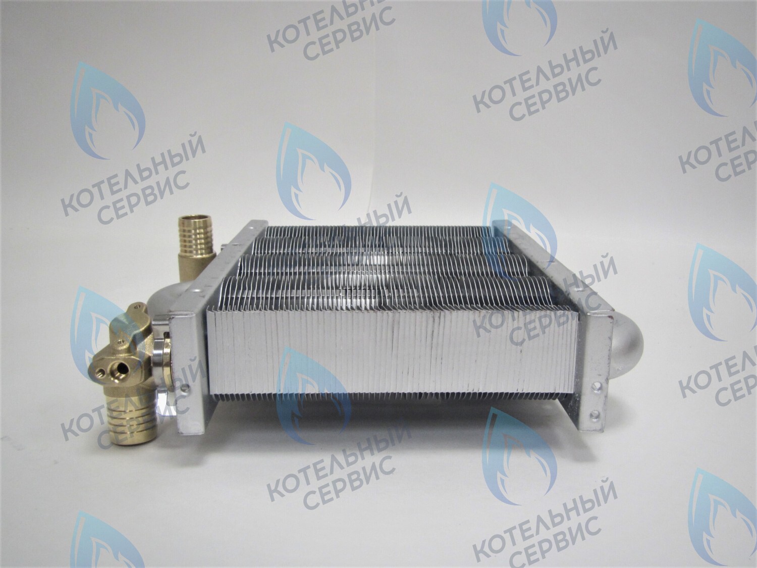 EM021-142-Фитинг-Комп Теплообменник первичный основной (с фитингами) 142мм 67 FIN (100 HSG/ICH/MSC) DAEWOO в Москве