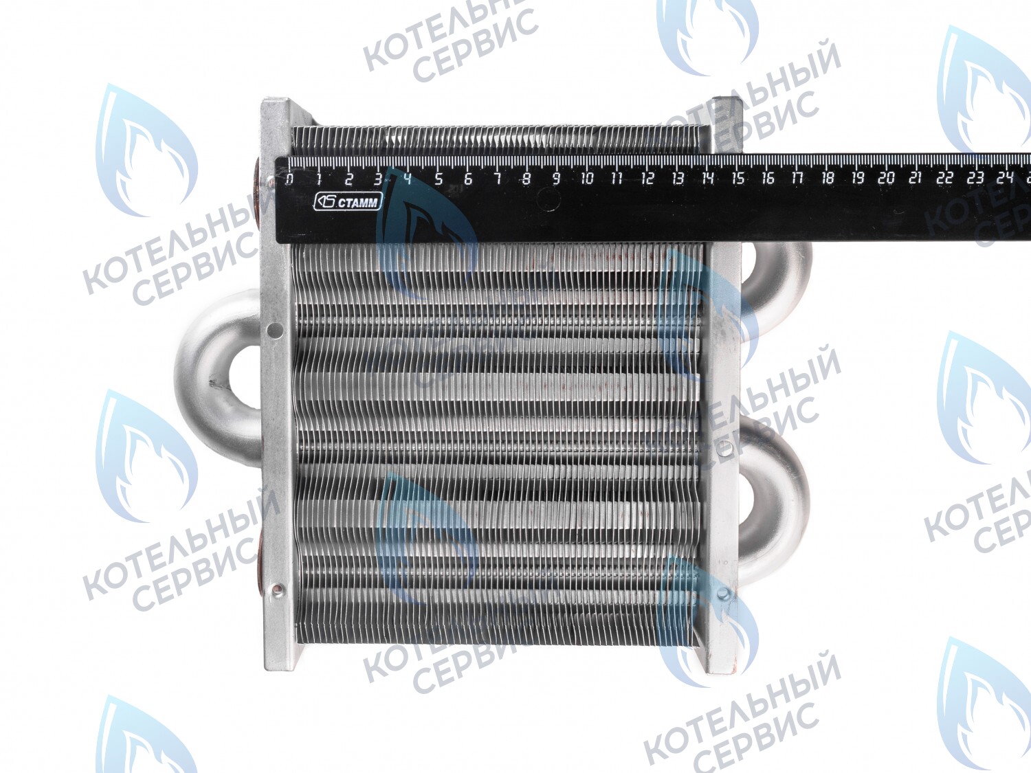 EM021-142 Теплообменник первичный основной (без фитингов) 142мм 67 FIN (100 HSG/ICH/MSC) DAEWOO (3318111100, 3318111120) в Москве