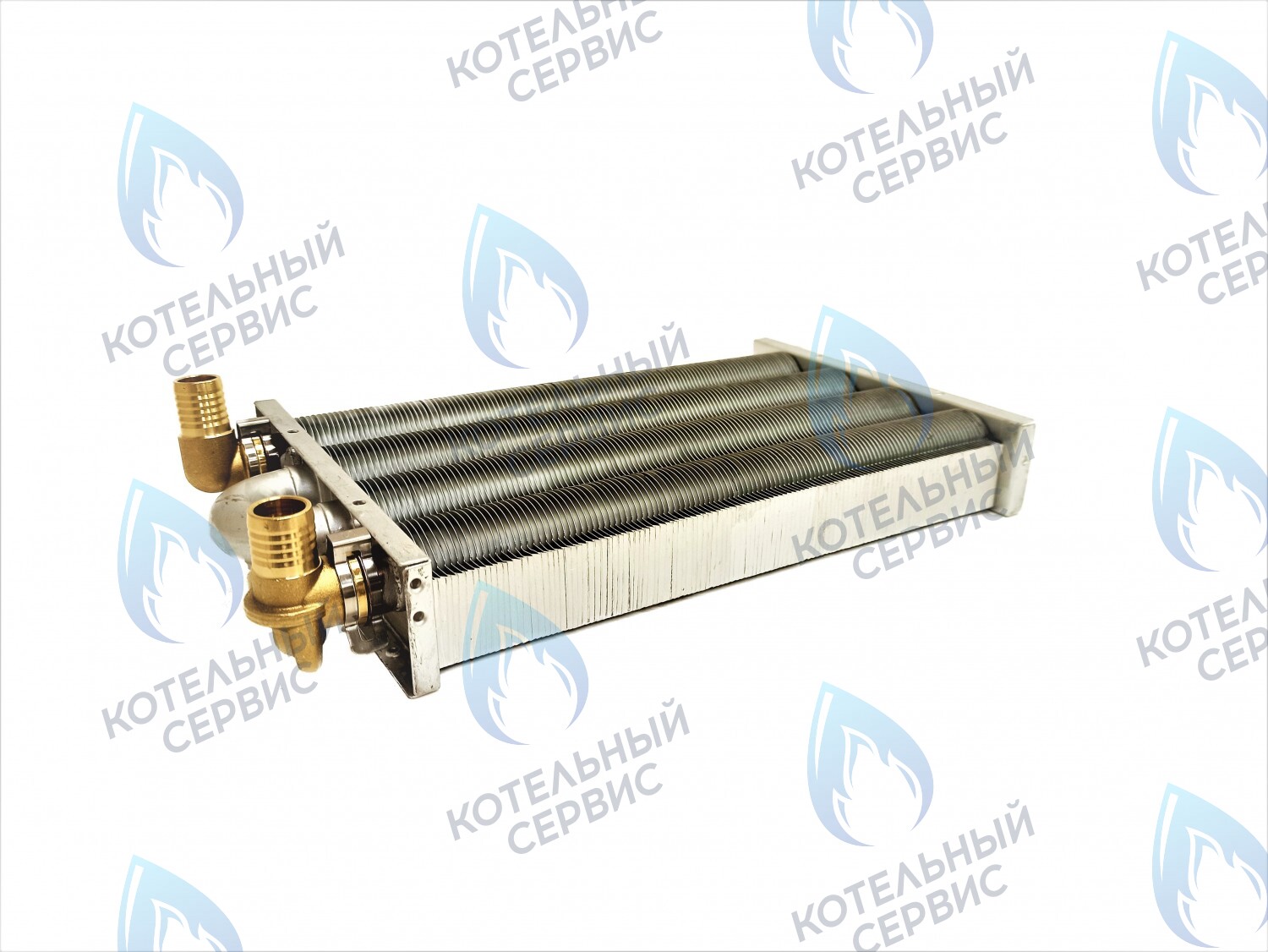 EM021-280-Фитинг-Комп Теплообменник отопления с фитингами (280 мм) 122 FIN (250-300MSC) DAEWOO в Москве