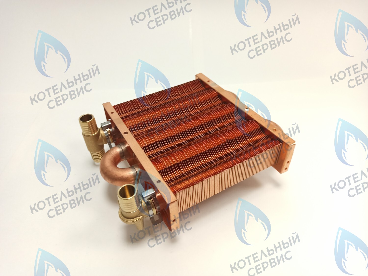 EM021-142-02-Фитинг-Комп Теплообменник отопления с фитингами (142 мм) 67 FIN (100 HSG/ICH/MSC) DAEWOO в Москве
