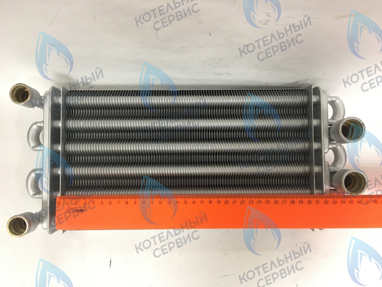 02-2003-01 Теплообменник битермический 30кВт 310мм (до 2007 года, компл-ть 05-2029-01 - 2шт.) GAZLUX в Москве