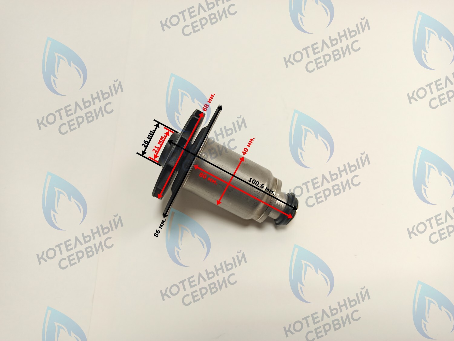 PPR-W21CW-40-02 Втулка ротор насоса (по часовой стрелке) аналог WILO 15/6 (втулка 40мм, короткая 80мм, колесо 68/21мм) в Москве