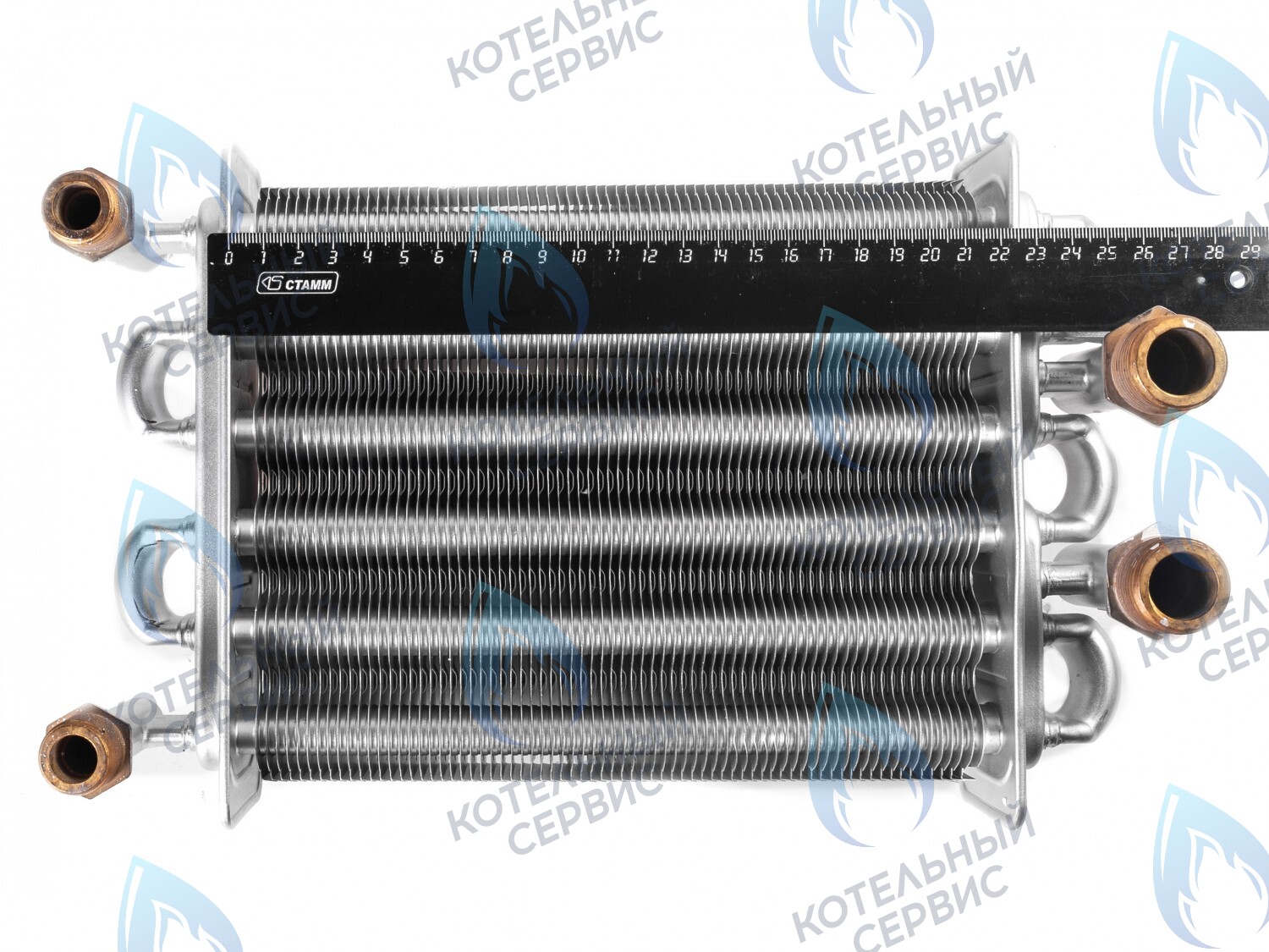 EB044-230 Теплообменник битермический 230мм 223мм (наружный-внутренний) KoreaStar Ace 24 (KS90263870), Ferroli Domina PRO 24 (398063870) в Москве