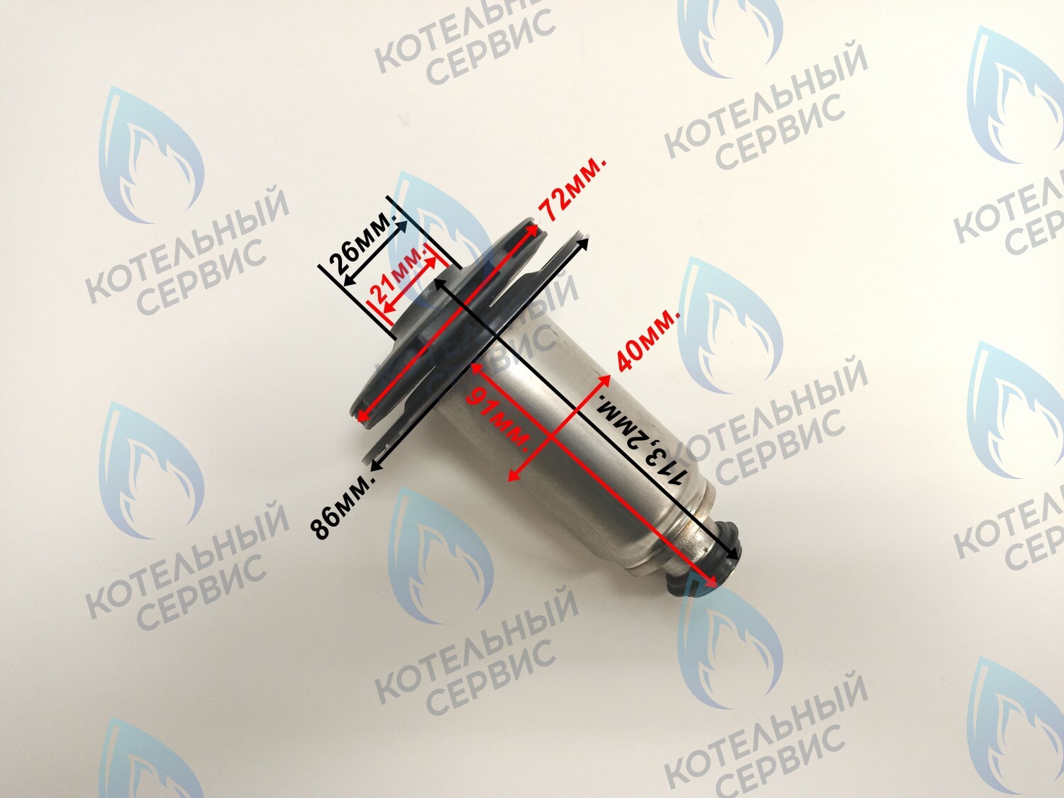 PPR-W21CW-40LONG-02 Втулка ротор насоса (по часовой стрелке) аналог WILO 15/7 (втулка 40мм, длинная 90мм, колесо 72/21мм) в Москве