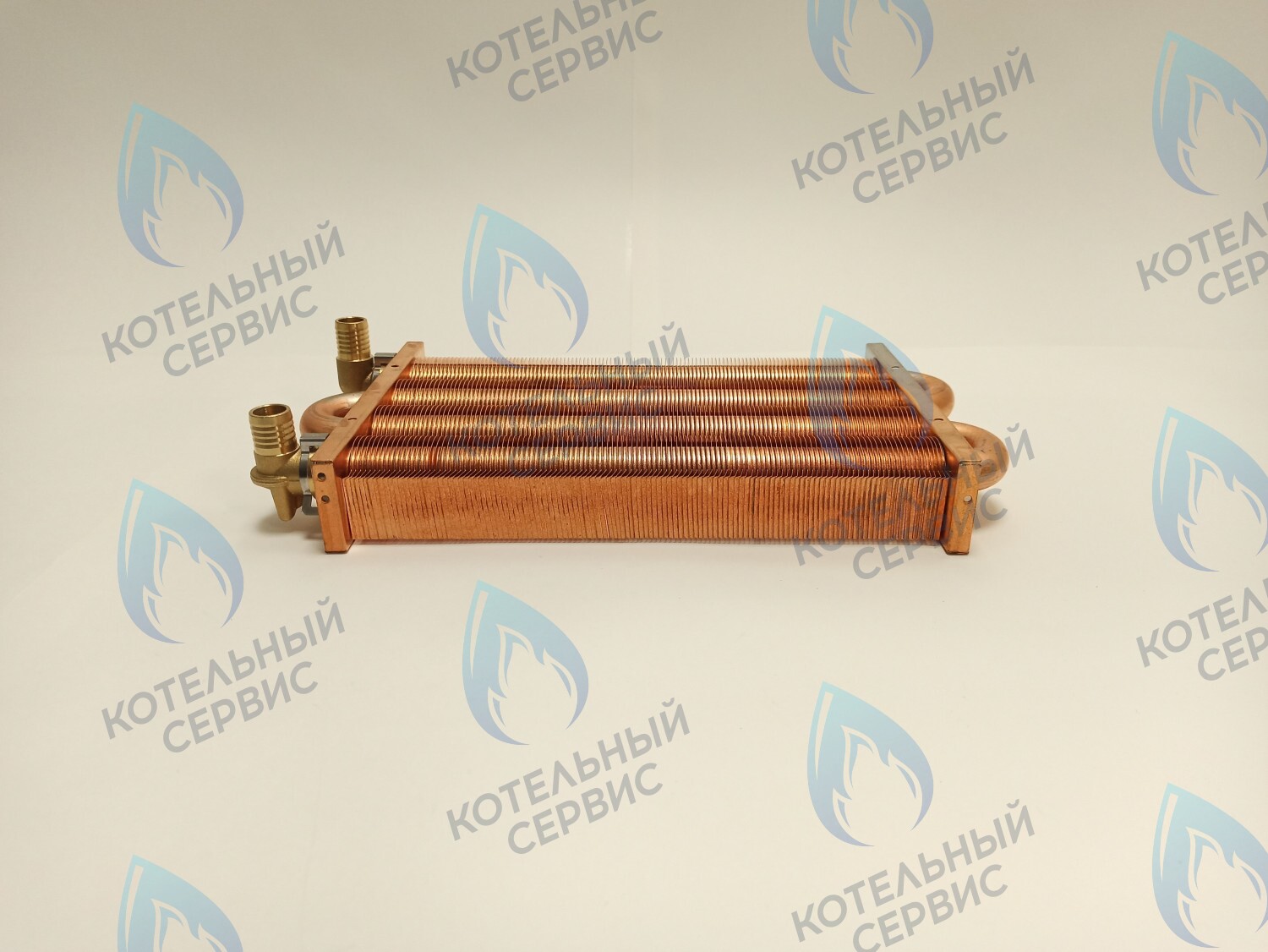 EM021-280-02-Фитинг-Комп Теплообменник отопления медный с фитингами (280 мм) 122 FIN (250-300MSC) DAEWOO в Москве