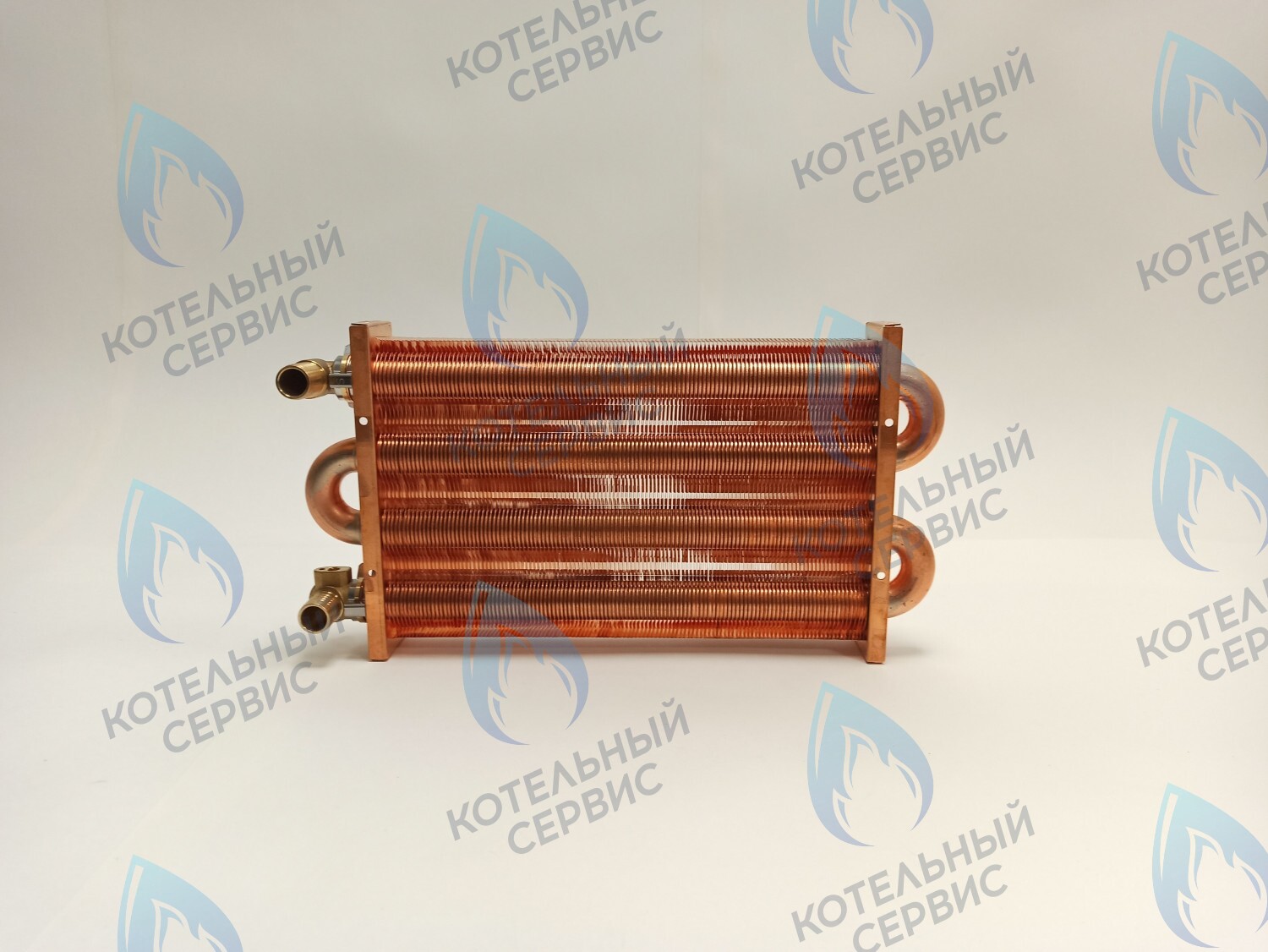 EM021-280-02-Фитинг-Комп Теплообменник отопления медный с фитингами (280 мм) 122 FIN (250-300MSC) DAEWOO в Москве