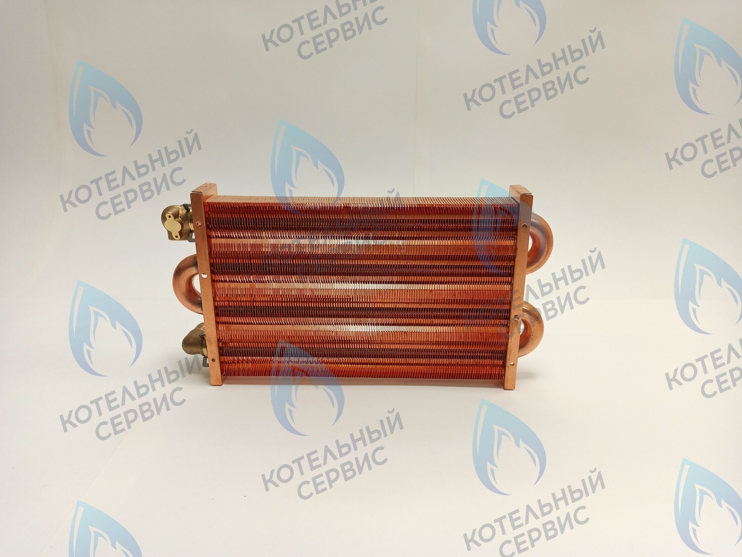 EM021-280-02-Фитинг-Комп Теплообменник отопления медный с фитингами (280 мм) 122 FIN (250-300MSC) DAEWOO в Москве