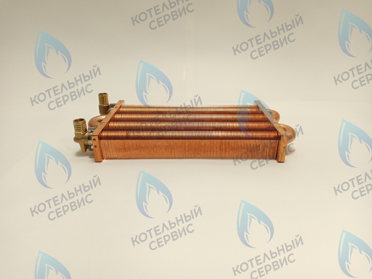 EM021-280-02-Фитинг-Комп Теплообменник отопления медный с фитингами (280 мм) 122 FIN (250-300MSC) DAEWOO в Москве