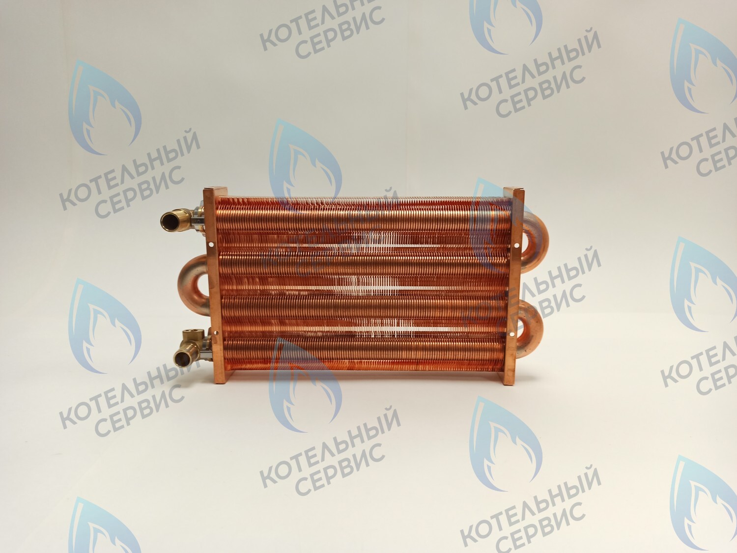 EM021-280-02-Фитинг-Комп Теплообменник отопления медный с фитингами (280 мм) 122 FIN (250-300MSC) DAEWOO в Москве