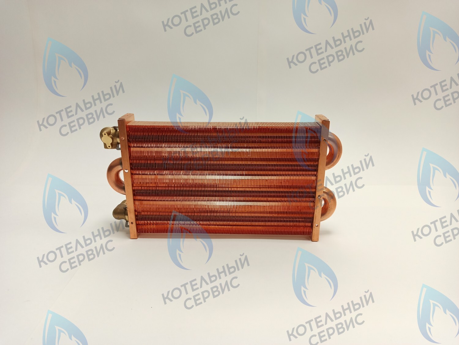 EM021-280-02-Фитинг-Комп Теплообменник отопления медный с фитингами (280 мм) 122 FIN (250-300MSC) DAEWOO в Москве