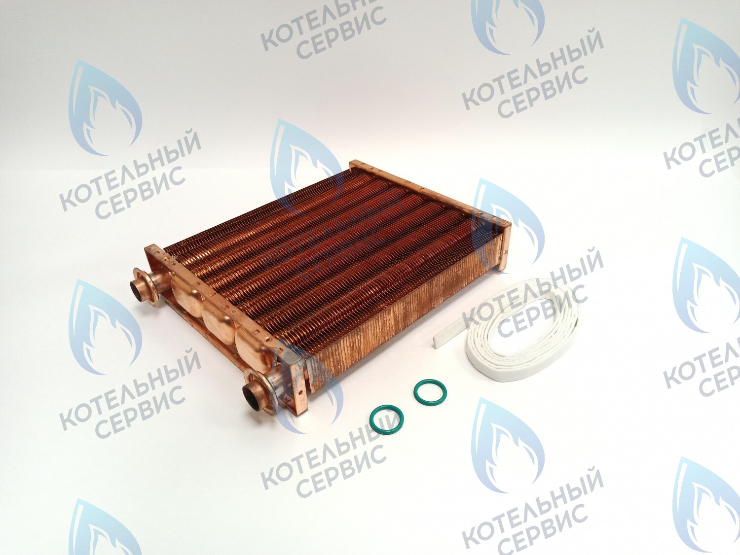 EM051-220-02 Теплообменник основной (первичный) (МЕДНЫЙ) Navien (с белыми прокладками в комплекте) Deluxe, Deluxe Plus, Prime, Smart Tok, Ace, Ace Coaxial 30K (30012860A, 30012860B, 30012860C, 30012721B, 30010299A) в Москве