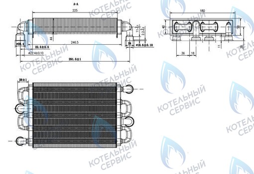 39837660 Теплообменник битермический  (37405340, 39837665) FERROLI в Москве