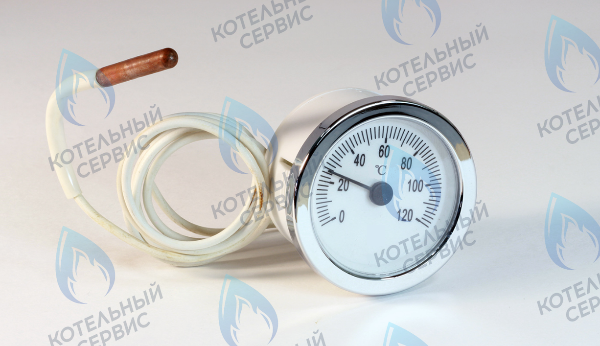7248048 Термометр круглый хром рамка белый корпус 0-120°C FERROLI в Москве